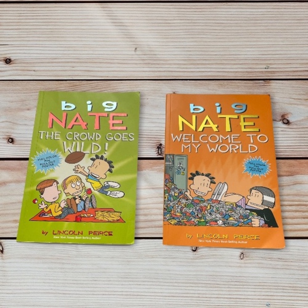 Lot Of 2 Big Nate: The Crowd Goes Wild! Welcome To My World [With Poster] New